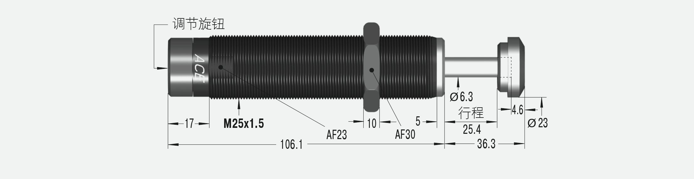 ACE A2525可以无级调整 ACE小型缓冲器